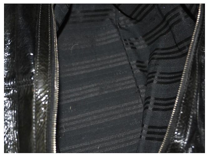 Borsa Hogan in pelle verniciata Nero Verde scuro - vista 7