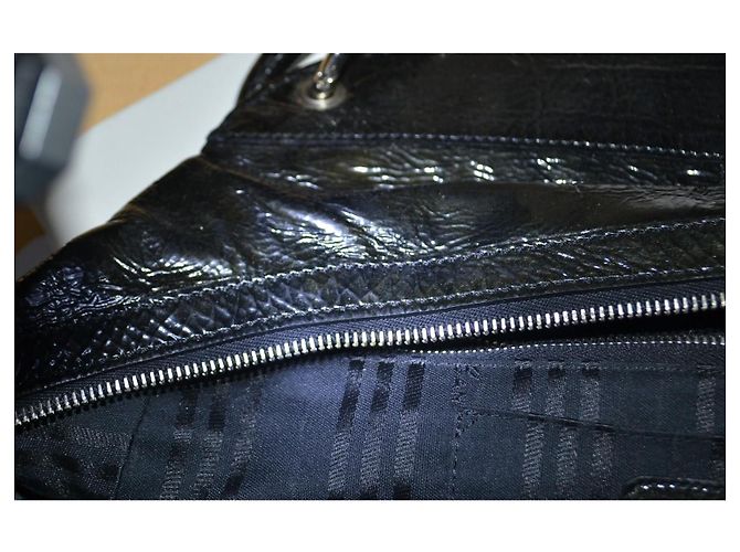 Borsa Hogan in pelle verniciata Nero Verde scuro - vista 9