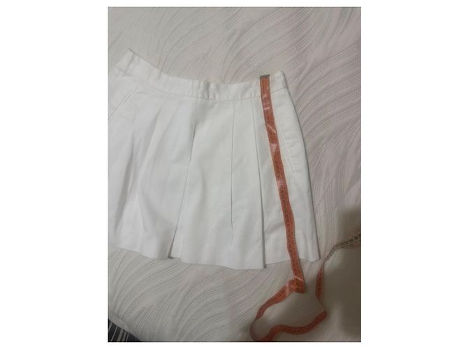 Prada Falda plisada de algodón blanca Blanco - vista 9