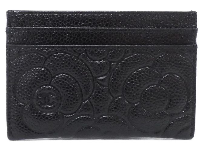 Chanel 82286 Tarjetero de piel de becerro granulada negra Negro - vista 2