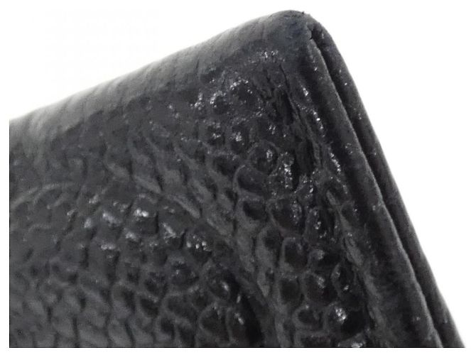Chanel 82286 Tarjetero de piel de becerro granulada negra Negro - vista 3