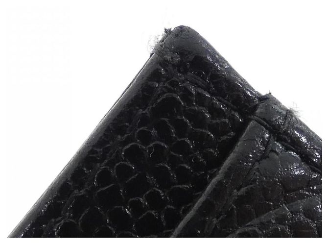 Chanel 82286 Tarjetero de piel de becerro granulada negra Negro - vista 4