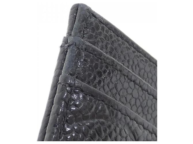 Chanel 82286 Tarjetero de piel de becerro granulada negra Negro - vista 5