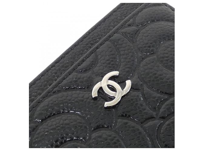 Chanel 82286 Tarjetero de piel de becerro granulada negra Negro - vista 6