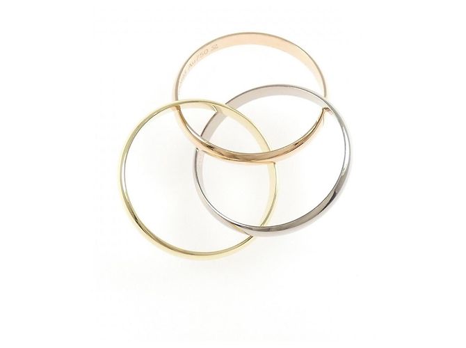 Anello Cartier Trinity in oro rosa bianco e giallo 18K - vista 3