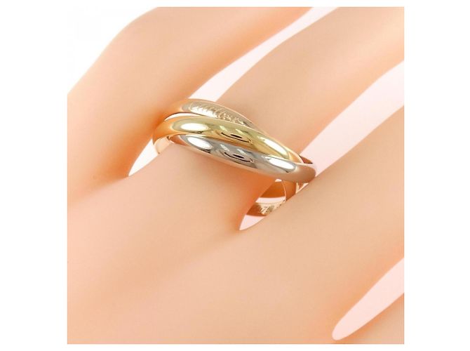 Anello Cartier Trinity in oro rosa bianco e giallo 18K - vista 4