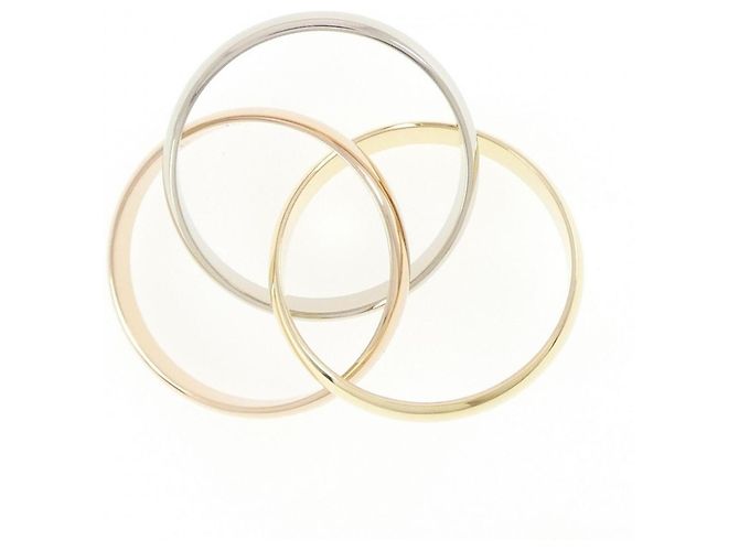 Anello Cartier Trinity in oro rosa bianco e giallo 18K - vista 3