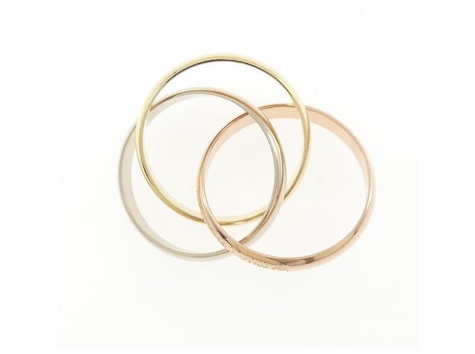 Anello Cartier Trinity 18K Oro Bianco Giallo e Rosa - vista 3