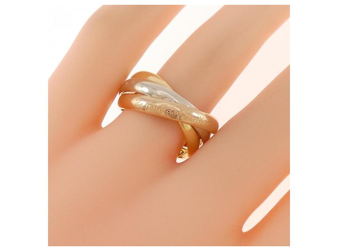 Anello Cartier Trinity 18K Oro Bianco Giallo e Rosa - vista 4