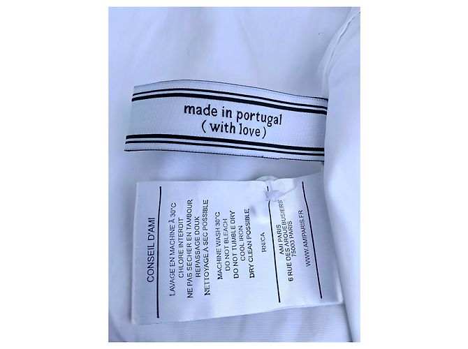 Autre Marque Camicia Ami Alexandre Mattiussi Bianca con Bordi Neri Nero Bianco - vista 7