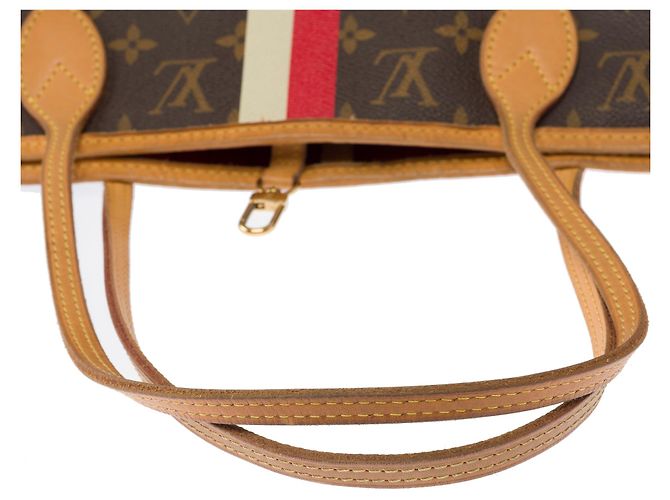 Borsa LOUIS VUITTON Neverfull in Tela Marrone - 103888 - vista 10