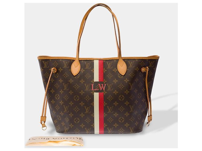 Borsa LOUIS VUITTON Neverfull in Tela Marrone - 103888 - vista 2