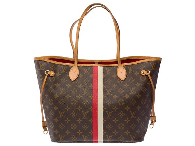 Borsa LOUIS VUITTON Neverfull in Tela Marrone - 103888 - vista 4