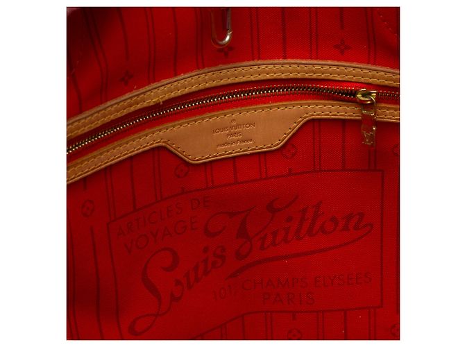 Borsa LOUIS VUITTON Neverfull in Tela Marrone - 103888 - vista 7
