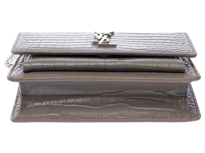Borsa YVES SAINT LAURENT in Pelle Grigia - 103883 Grigio - vista 10