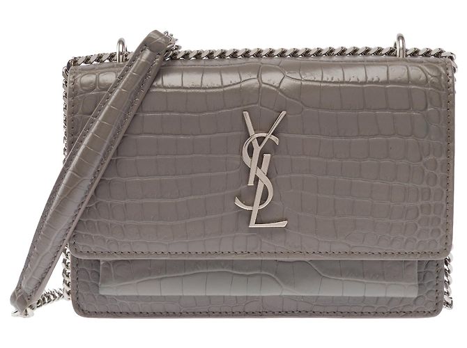 Borsa YVES SAINT LAURENT in Pelle Grigia - 103883 Grigio - vista 2