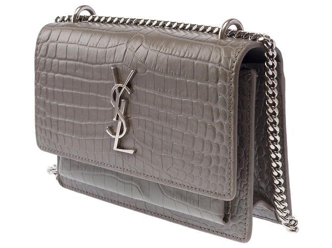 Borsa YVES SAINT LAURENT in Pelle Grigia - 103883 Grigio - vista 4