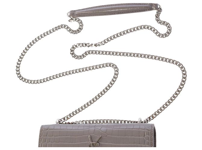 Borsa YVES SAINT LAURENT in Pelle Grigia - 103883 Grigio - vista 9