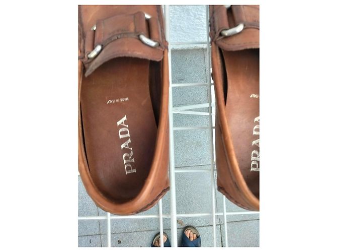 Mocassini Prada in pelle marrone - vista 2