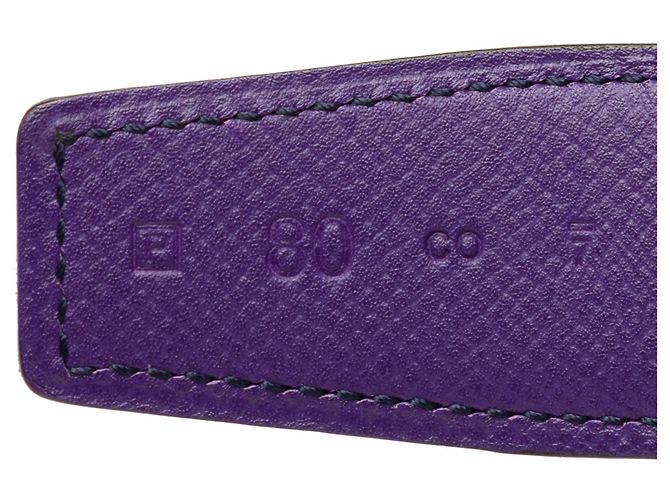 Cintura reversibile Hermès Chain de Ancre in Swift ed Epsom Viola Porpora - vista 5