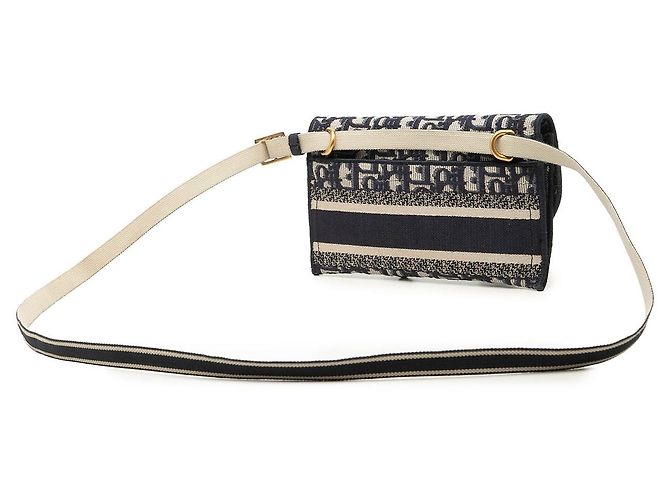 Dior Oblique Canvas Embroidered Saddle Slim Belt Pouch in Blau - Ansicht 2