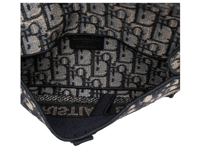 Dior Oblique Canvas Embroidered Saddle Slim Belt Pouch in Blau - Ansicht 4