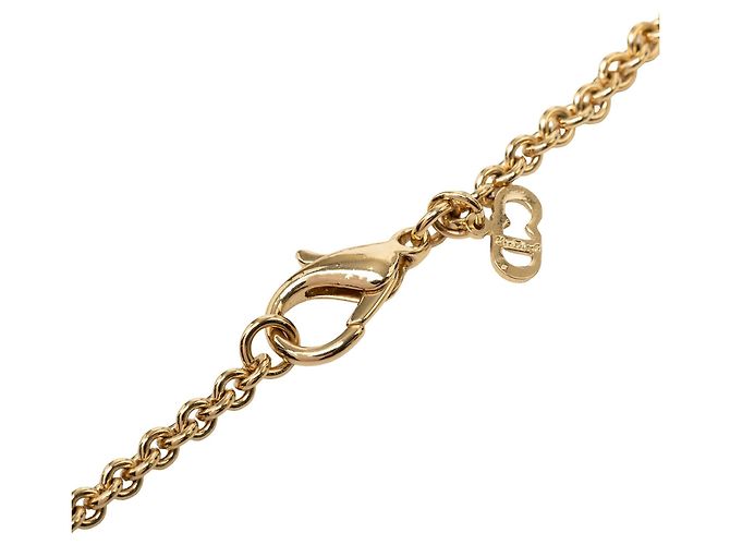 Dior Halskette mit strassbesetztem Logo-Anhänger, vergoldet Golden - Ansicht 4