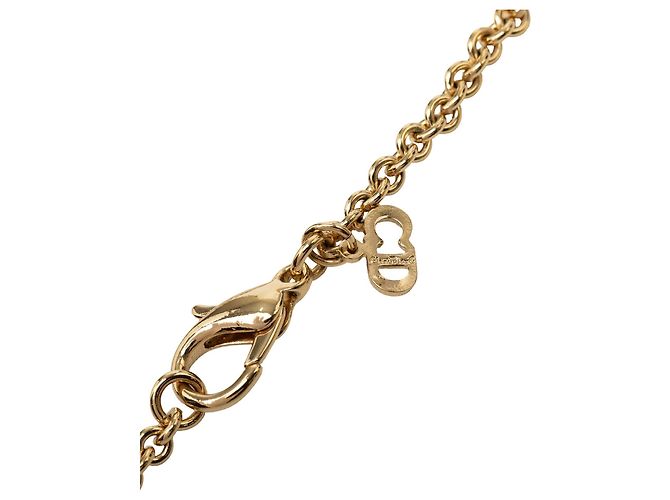 Dior Halskette mit strassbesetztem Logo-Anhänger, vergoldet Golden - Ansicht 5