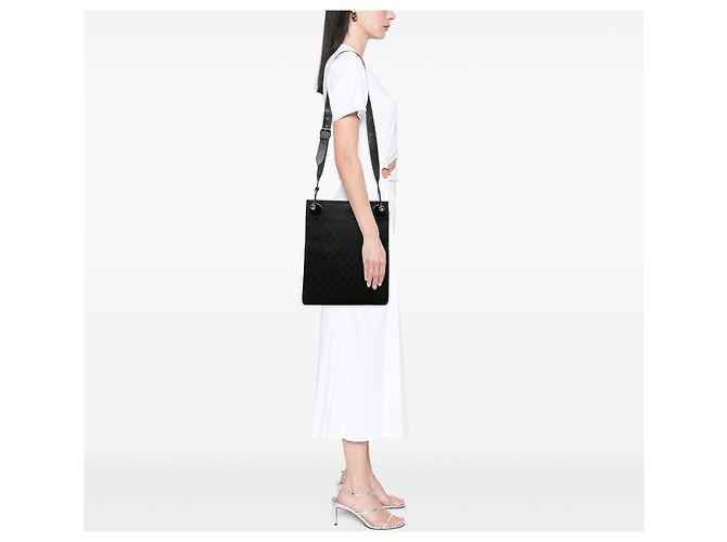 Borsa a tracolla Gucci GG Canvas Eclipse nera Nero - vista 6