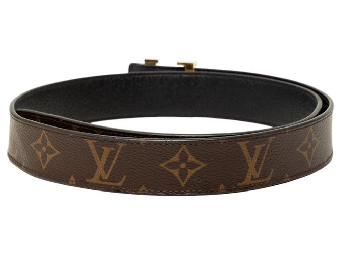Cinturón reversible Louis Vuitton Monogram Initiales marrón Castaño - vista 3