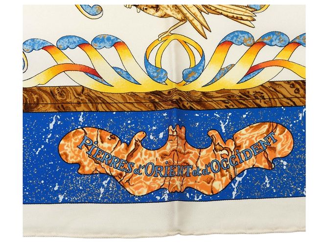 Hermès Pierres d Orient et d Occident Seidentuch weiß 90 - Ansicht 3