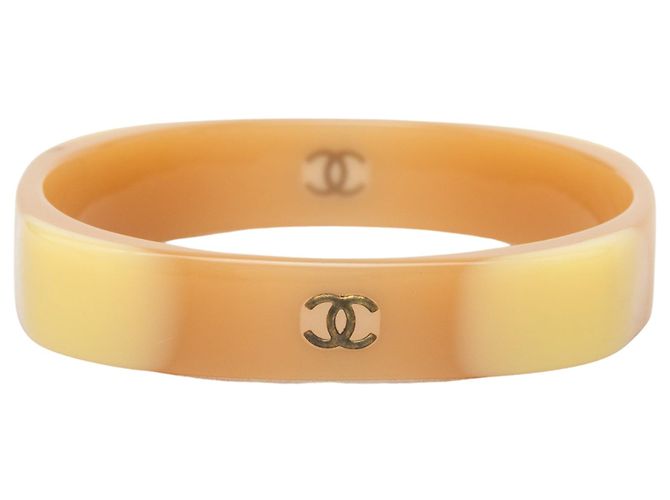 Bracciale Rigido in Resina Chanel CC Marrone - vista 3