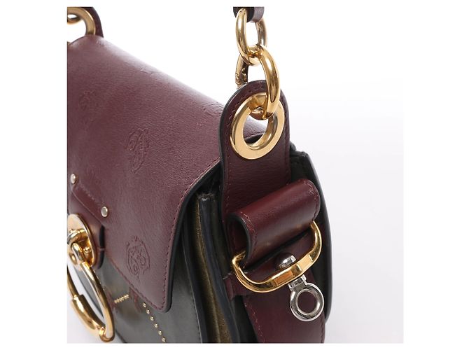 Chloé Borsa a tracolla Chloe Tess in pelle e camoscio Verde x Bordeaux Bordò - vista 5