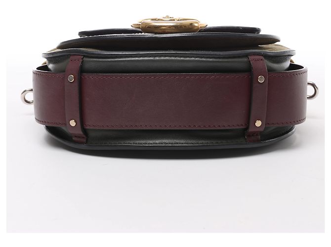 Chloé Borsa a tracolla Chloe Tess in pelle e camoscio Verde x Bordeaux Bordò - vista 7