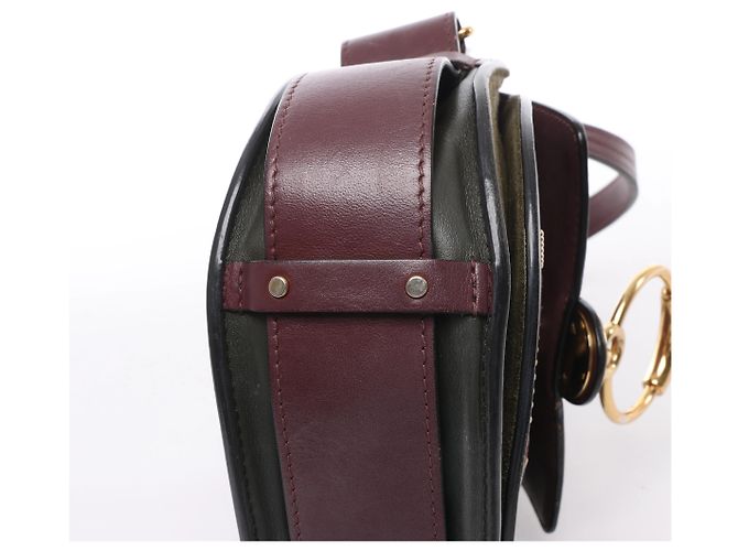 Chloé Borsa a tracolla Chloe Tess in pelle e camoscio Verde x Bordeaux Bordò - vista 8