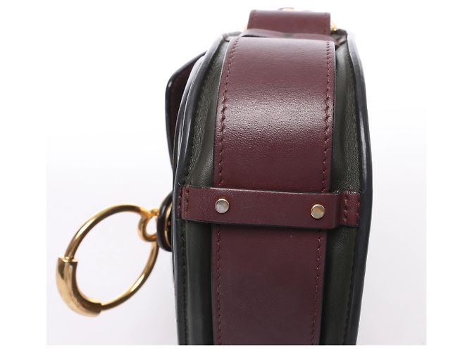 Chloé Borsa a tracolla Chloe Tess in pelle e camoscio Verde x Bordeaux Bordò - vista 9