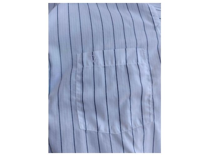 Camisa Christian Dior de algodón con rayas azules Blanco - vista 12