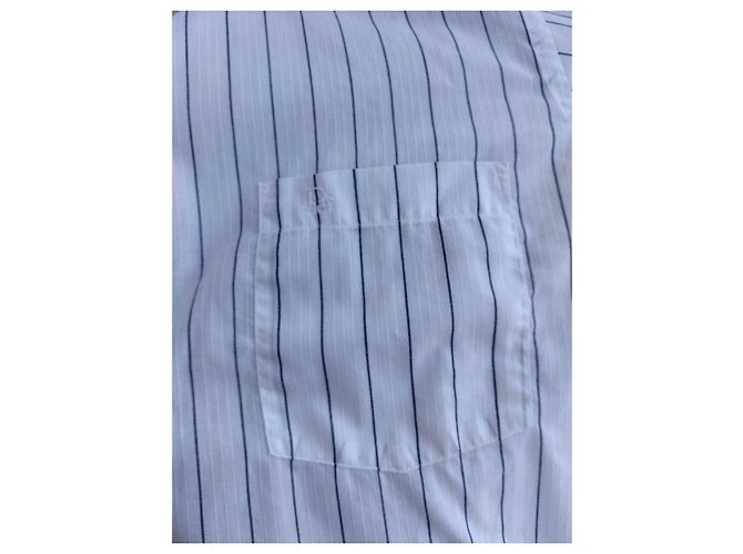 Camisa Christian Dior de algodón con rayas azules Blanco - vista 13