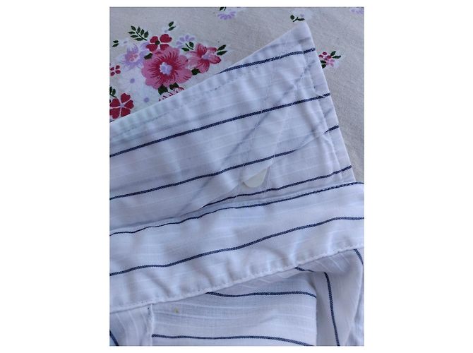 Camisa Christian Dior de algodón con rayas azules Blanco - vista 15