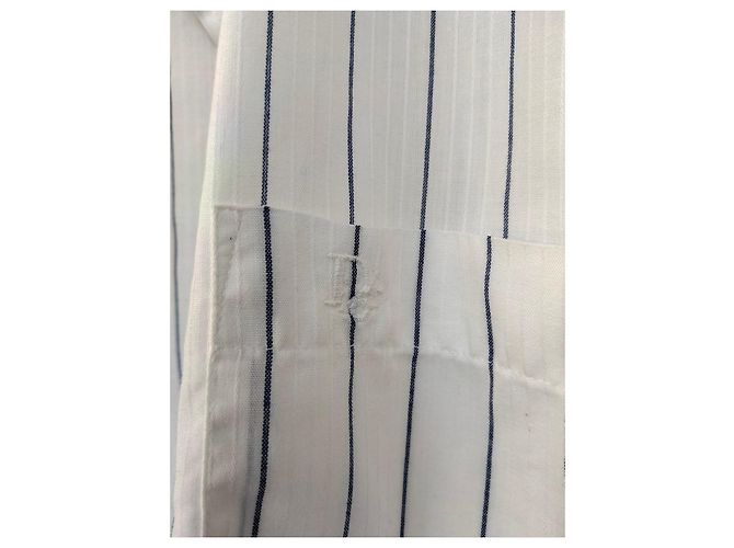 Camisa Christian Dior de algodón con rayas azules Blanco - vista 5