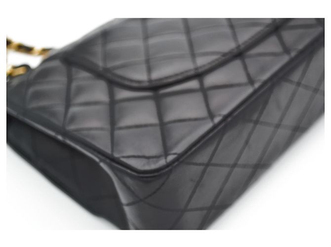 Timeless Borsa Chanel Classic Double Flap Nero Pelle d'Agnello - vista 11