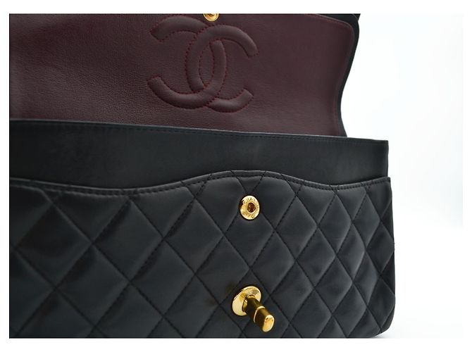 Timeless Borsa Chanel Classic Double Flap Nero Pelle d'Agnello - vista 16