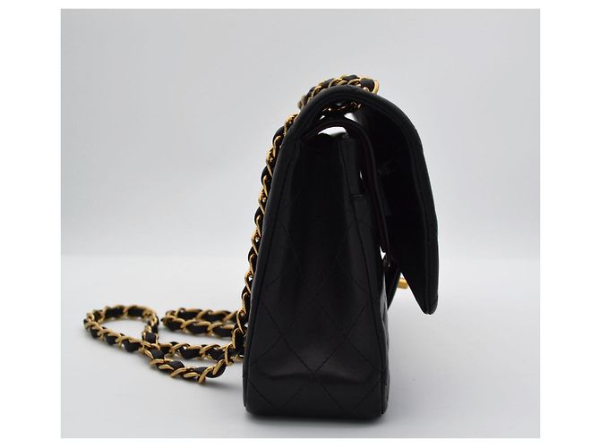 Timeless Borsa Chanel Classic Double Flap Nero Pelle d'Agnello - vista 5