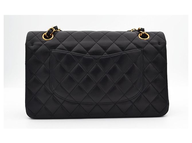 Timeless Borsa Chanel Classic Double Flap Nero Pelle d'Agnello - vista 6