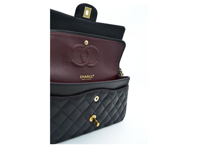 Timeless Chanel Classic Flap Medium Tasche Schwarz Leder - Ansicht 15