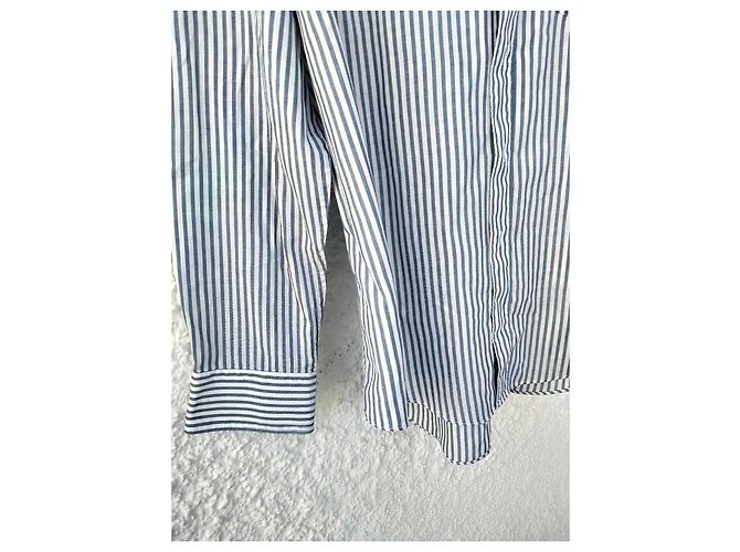 Camicia Pierre Balmain Monsieur a Righe Blu e Bianca Bianco - vista 3
