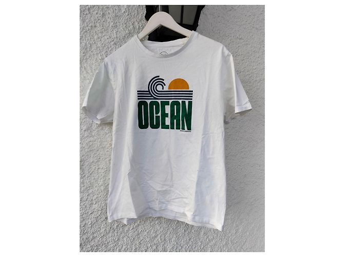 Autre Marque Bonne Esperance T-shirt in cotone "Ocean" - Bianca Bianco Blu Verde Arancione - vista 2
