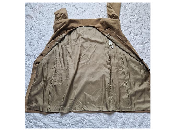 Autre Marque S Max Mara Abrigo de ante y cuero beige - vista 7