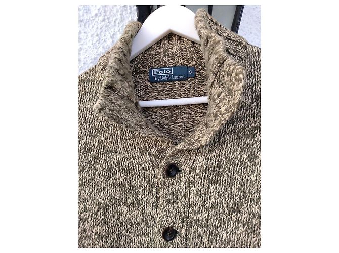 Polo Ralph Lauren Strickpullover aus Mischgewebe mit Schalkragen Weiß Olivgrün - Ansicht 3