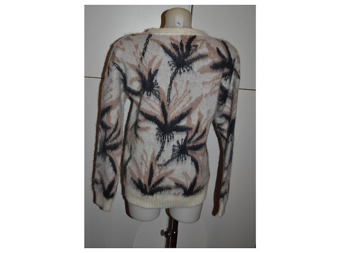 Alessandro Dell'Acqua Wollmischpullover mit Blumenprint Braun Pink Weiß Grau - Ansicht 4